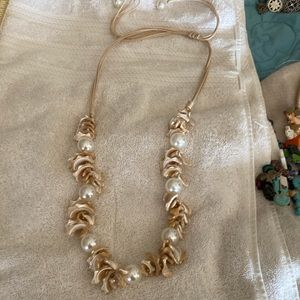 Stunning shell and bead necklace made with rope